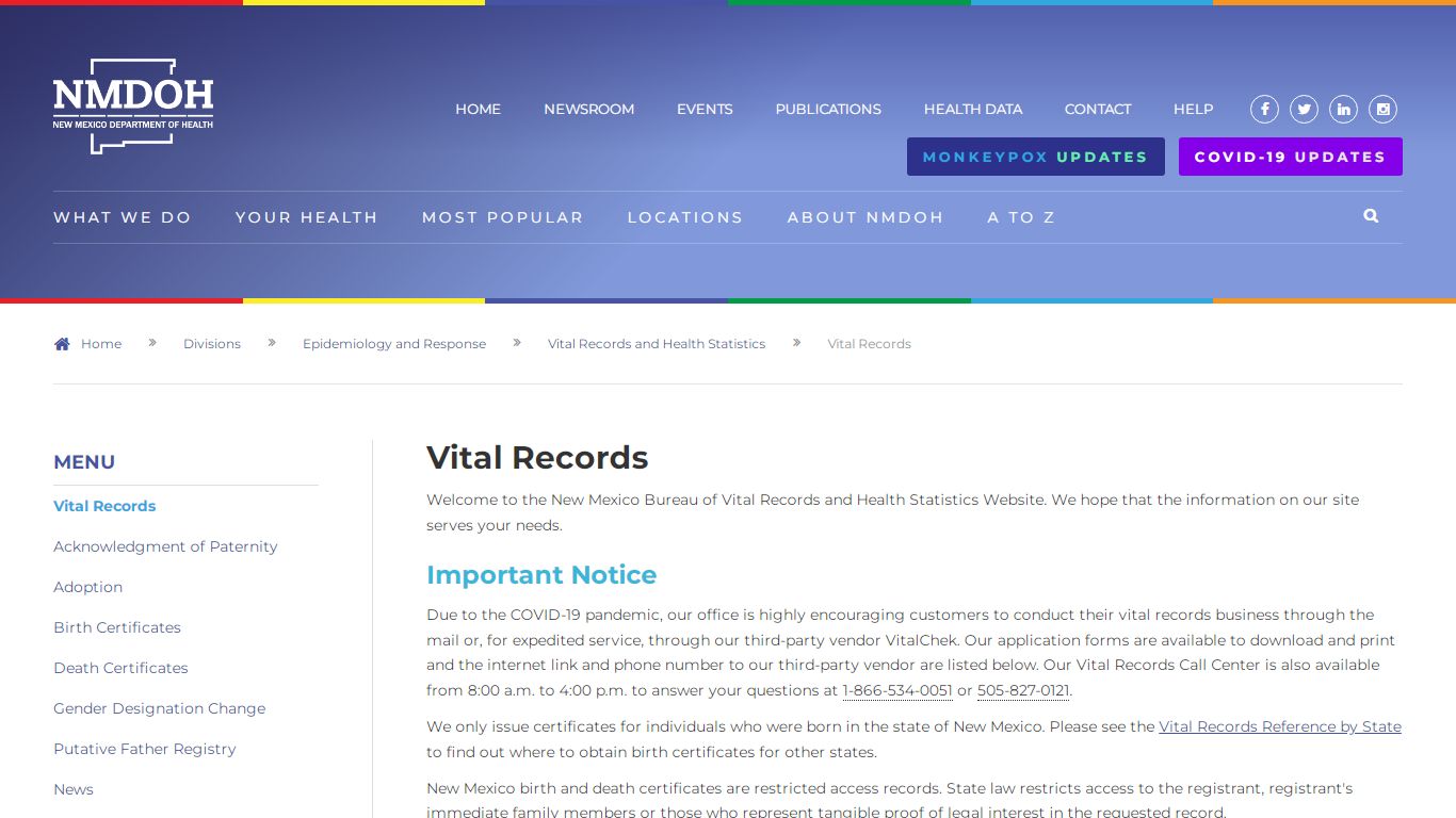 Vital Records - nmhealth.org